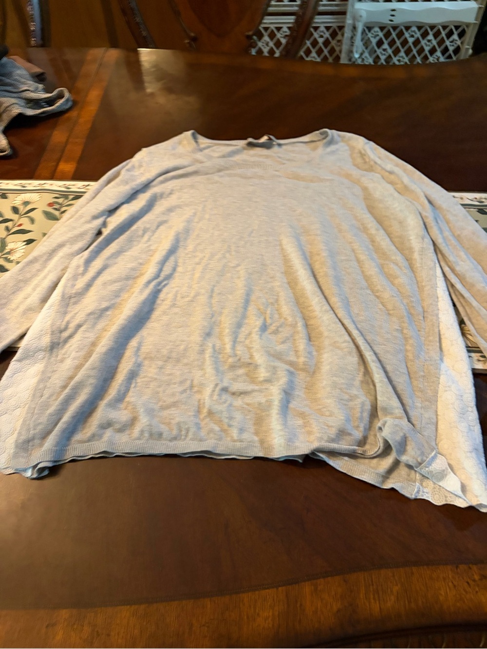 Light Gray women’s Long Sleeve Crew Neck Shirt